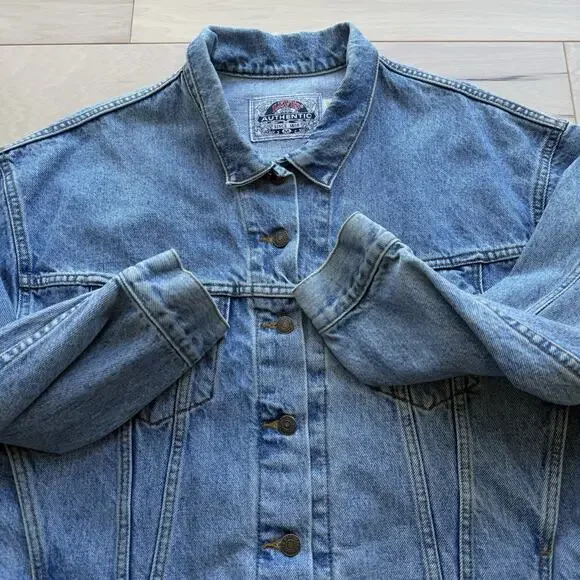 Vintage Levis Denim Jacket Women's Medium Blue 90s Type 3 Outerwear Made in USA - Picture 4 of 11